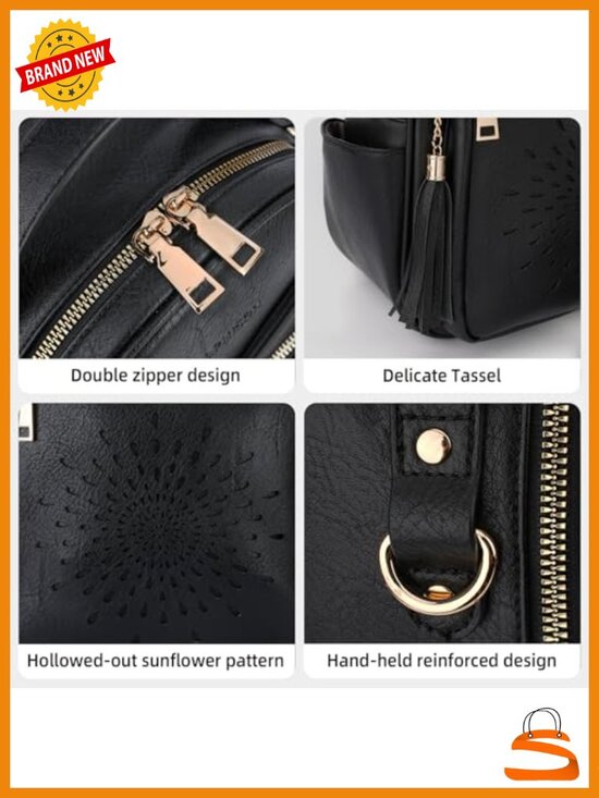 Mini PU Leather Backpack Purse Convertible Casual Travel Daypack main image 5